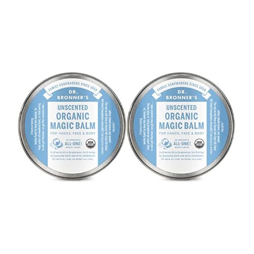 Dr. Bronner's - Organic Magic Balm - Baby Unscented, Made with Organic Beeswax & Hemp Oil, Moisturizes & Soothes Hands, Face & Body (2 oz, 2-Pack)