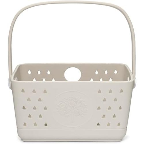 Parker Baby Bath Caddy | BPA Free & Food Grade Shower Caddy Organizer for Toys & Supplies | Quick-Dry, Sturdy & Perfect Size Shower Basket w/ Handle in Neutral Colors