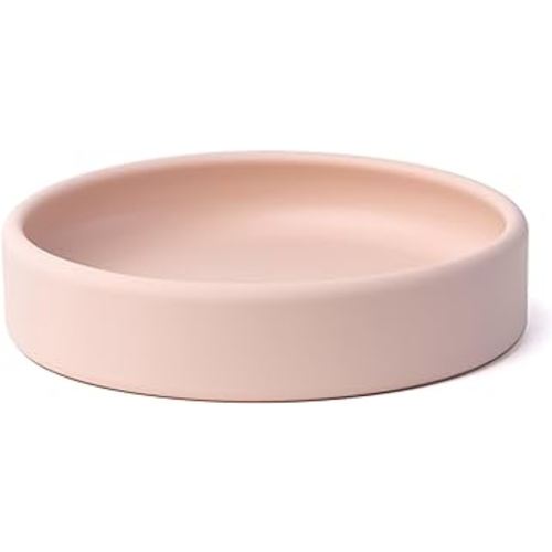 Baby Plate, Weighted Toddler Plate, Silicone Plates for Baby, No-Division Kid Plates, Microwave & Dishwasher Safe Silicone Plate for Toddlers, No BPA, Blush