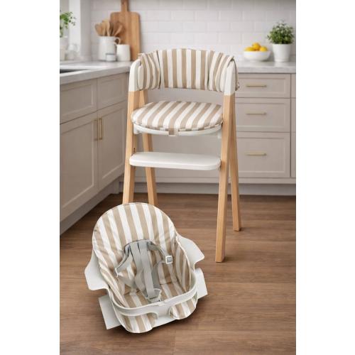 Mockingbird High Chair Cushion, Striped Waterproof Seat Pad, Baby High Chair Insert, Washable Cushion
