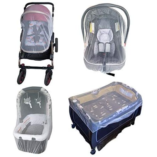 Enovoe Mosquito Net for Stroller - Durable Baby Stroller Mosquito Net - Perfect Bug Net for Strollers, Bassinets, Cradles, Playards, Pack N Plays and Portable Mini Crib(White)