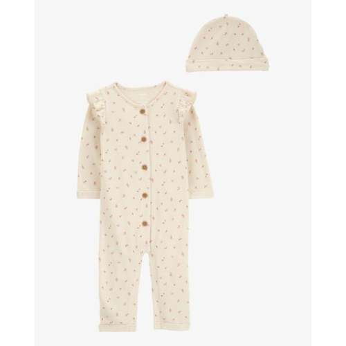 Baby 2-Piece Button-Down Jumpsuit & Cap Set - Carter's | Carter's