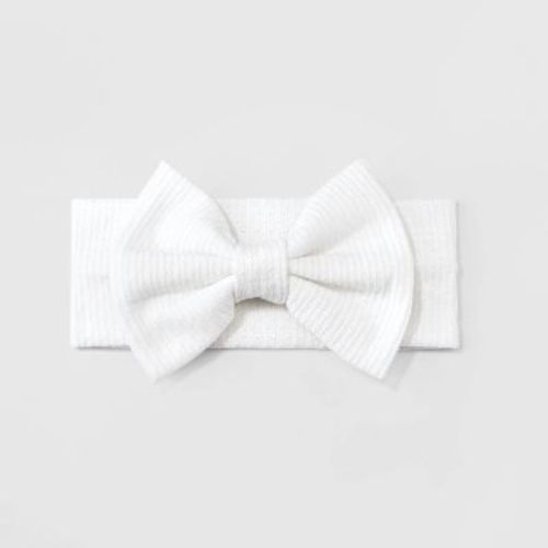 Baby Girls' Textured Bow Headwrap - Cloud Island™ Ivory