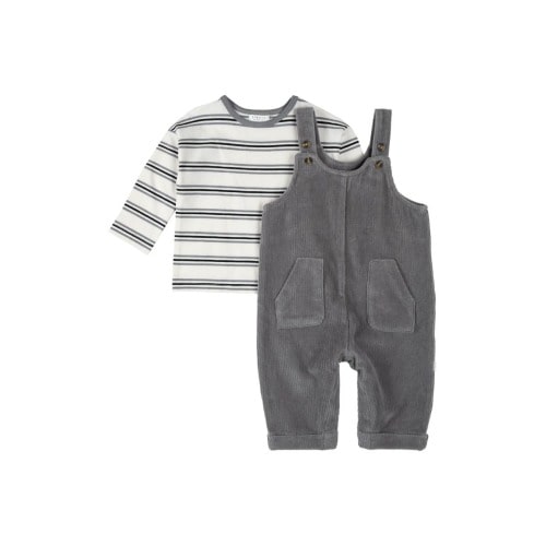 Long Sleeve Top & Corduroy Overalls Set, 3M