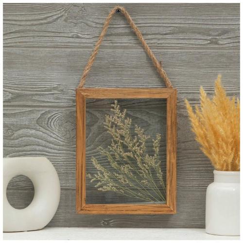 Dried Purple & White Flowers Framed Wall Decor
