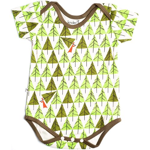Charley Harper Girls' Geo Trees Onesie Green