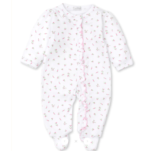 Garden Roses Ruffle Zip Footie