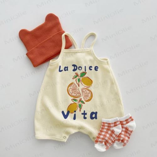 LA DOLCE VITA Baby Suspenders Romper
