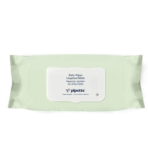 Pipette Baby Wipes - Natural Plant-Derived Fibers | Unscented, Water-Based & Alcohol-Free for Sensitive Skin | Clean, Safe, Gentle | Newborn Essentials Must Haves | 72 Count