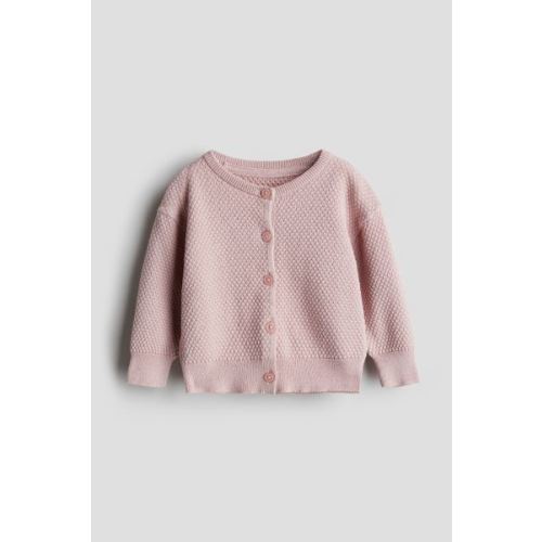 Pattern-knit Cotton Cardigan
