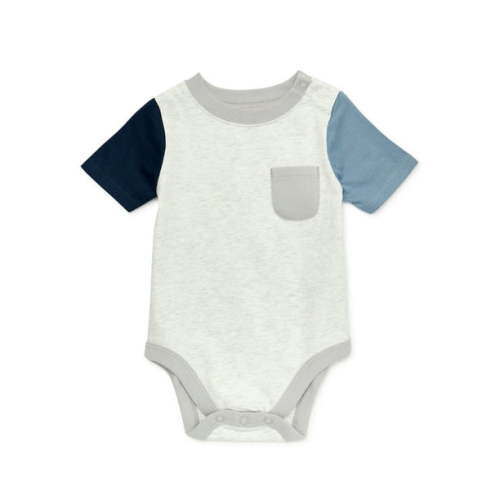 Garanimals Baby Boy Short Sleeve Cotton Solid Bodysuit, Sizes 0-24 Months