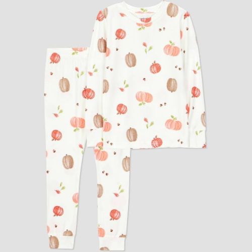 Carter's Just One You® Toddler 2pc Short Sleeve Comfy Soft Pumpkins Pajama Set - Cream