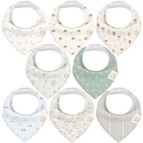 8pk Organic Baby Bandana Bibs, Baby Drool Bibs For Baby Boy, Girl, Baby Bibs For Infant, Newborn (prairie)
