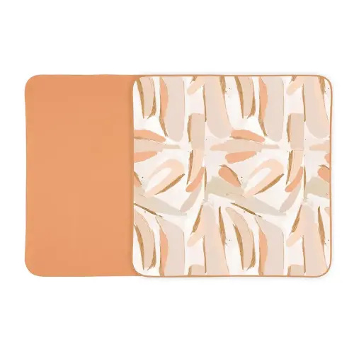 Toddlekind Pretty Practical Mat 100% Organic Cotton 47" x 47”, Reversible, Portable, Travel, Portable, Indoor/Outdoor, for Babies/Toddlers, Peach Skies (Peaches)