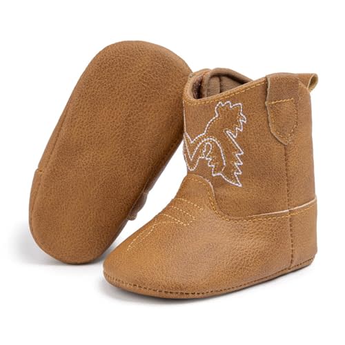 Meckior Baby Girls Cowboy Tassel Boots Side Zipper Moccasins Soft Bottom Non-Slip Toddler Shoe