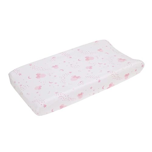 Disney Minnie Mouse Twinkle Twinkle Minnie Pink and White Super Soft Velboa Changing Pad Cover - Minnie Mouse - Twinkle Twinkle