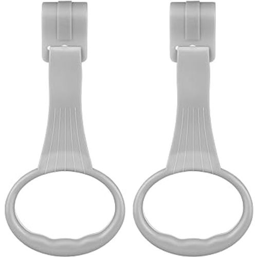 SAFIGLE 2Pcs Baby Playpen Pull up Rings：Pull up Rings for Play Pen，Baby Walking Exercises Assistant - Playpen & Crib Hanging Loop Accessories for Help Stand up Walking Training Tool Newborn (Grey)