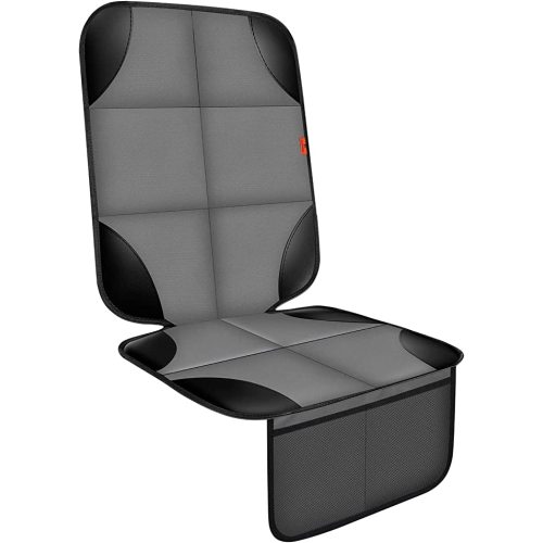 Car Seat Protector 1 Pack Car Seat Cushion Mat Thickest Padding,Waterproof 600D Fabric Car Seat Covers for Non-Slip Backing Mesh Pockets for Baby and Pet (Gray, 1 Pc)