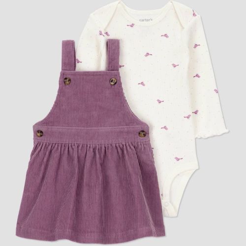 Carter's Just One You® Baby Girls' 2pc Overalls Dress Set - Plum
