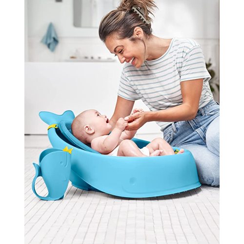 Skip Hop Baby Bath Rinse Cup, Moby Tear-free Waterfall Rinser, Blue