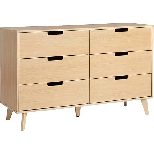 Walker Edison Modern 6-Drawer Dresser Bedroom Storage Organizer, 52 Inch, Riviera