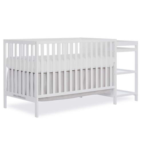Dream On Me Synergy Convertible Baby Crib and Changer in White with Detachable Changing Table