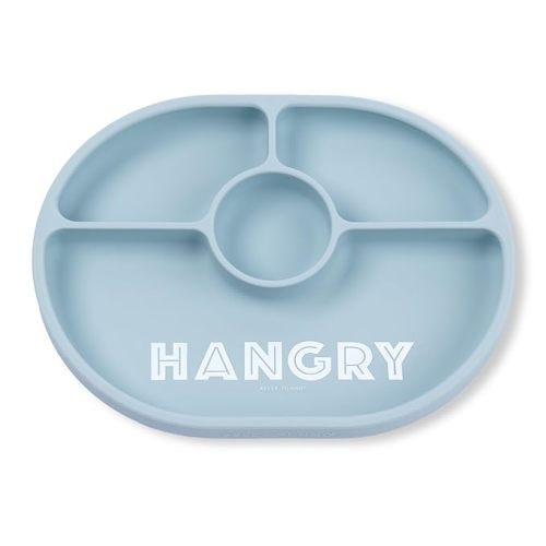 Bella Tunno Wonder Baby Plates – Silicone Suction Plates for Baby, Toddler, & Kids, Great for Baby Led Weaning, BPA Free, Kid and Baby Must Haves, 4 Sections (Hangry)