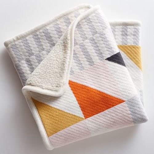Knit Cotton Baby Blanket - Squares