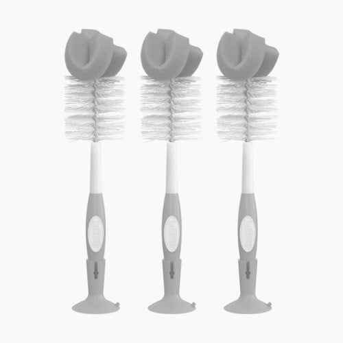 Dr. Brown's Sponge Baby Bottle Cleaning Brush Set - Grey