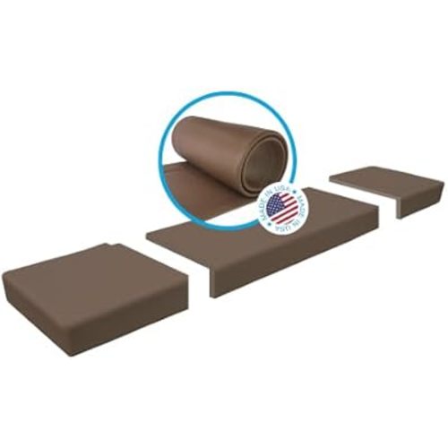 KidKusion Soft Seat Hearth Pad | Made in USA| Brown | 72" x 14" | Fireplace and Hearth Protection