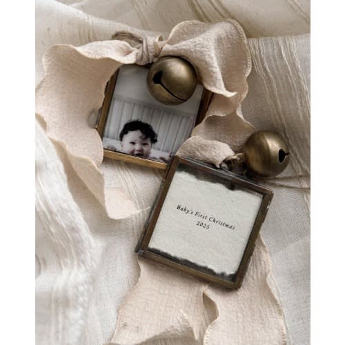 Baby's First Christmas Ornament, Custom Year Keepsake, Letterpress Bauble