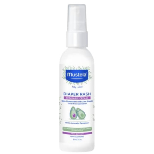 Mustela Baby Diaper Rash Cream Spray – Touch-Free protectant with Zinc Oxide & Natural Avocado - Treats, Soothes and Prevents Diaper Rash- Fragrance-Free - 3 fl. oz
