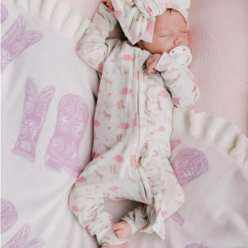 Frill Zip Romper | Cowgirls