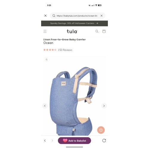Ocean - Linen Free-to-Grow Baby Carrier – Baby Tula US