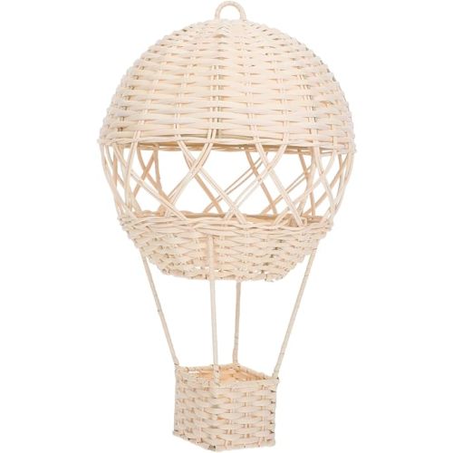 Unique Vintage Rattan Hot Air Balloon Decorative Wall Basket for Boys and Girls' Room