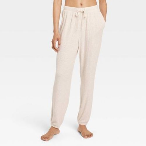 Women's Cozy Ribbed Jogger Pants - Auden™ Oatmeal S