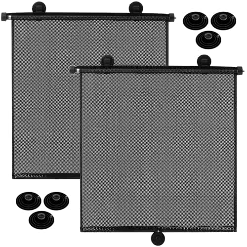 Blosssound 2 Pack Extra Wide Car Window Shades Large Car Sun Shade for Window Sun Visor for Side Window Retractable Shade for UV and Glare Protection Accessories(20 x 20 Inch)