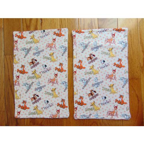 Set of 2 Disney Animals Burp Cloths - Baby Shower Gift