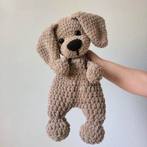 Puppy Dog Snuggler | Crochet Puppy Dog | Brown