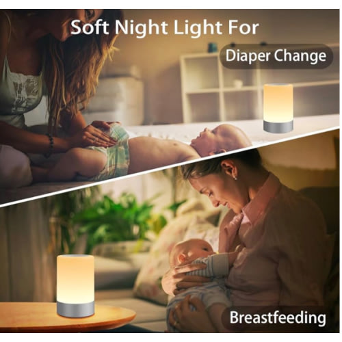 G Keni Nursery Night Light for Baby, Portable LED Touch Night Lamp for Kids and Adult, Breastfeeding, Sleep Aid, USB Rechargeable Nursing Lamp, Bedside Dimmable Warm Night Light, Soft Eye Caring