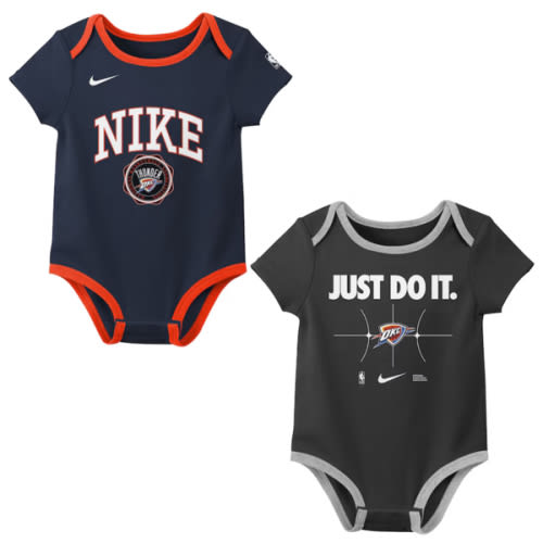 Newborn Oklahoma City Thunder Nike Navy/Black Just Do It Two-Pack Bodysuit Set
