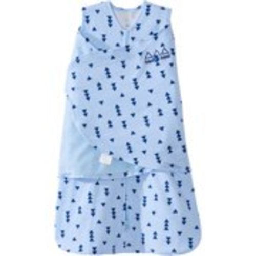 HALO SleepSack Swaddle, 100 Percent Cotton, Triangle Blue Denim, Choose Your Size