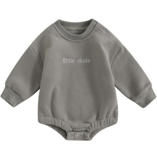 VISGOGO Newborn Infant Baby Boy Girls Oversized Romper Little Dude Sweater Onesie Coming Home Outfit Neutral Clothes