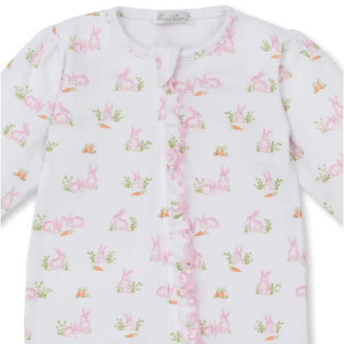 Kissy Kissy Baby Bunny Patch Pink Zip Footie