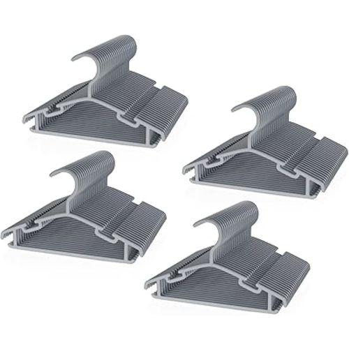 Kids Plastic Hangers, Baby Clothes Hangers for Closet 100 Packs Non-Slip Toddler Hangers for Infant Child Clothing for Pants Coats Skirts (Grey)