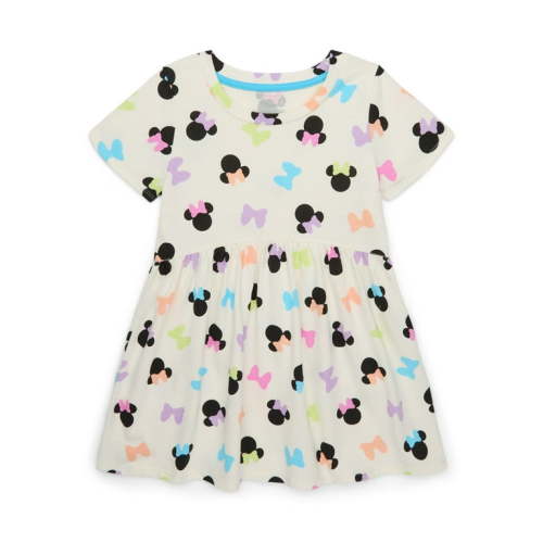 Minnie Mouse Toddler Girl Allover Print Dress with Short Sleeves, Sizes 12M-5T