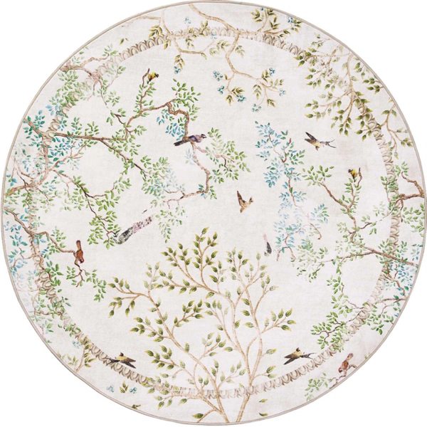 Bungalow Rose Floral Rug Botanical Birds Print Nature Plants Carpet Washable Non-slip & Reviews | Wayfair