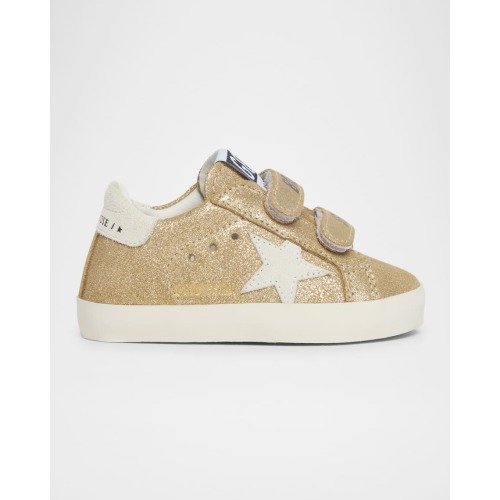 Girl's School Metallic Suede Star Sneakers, Baby
