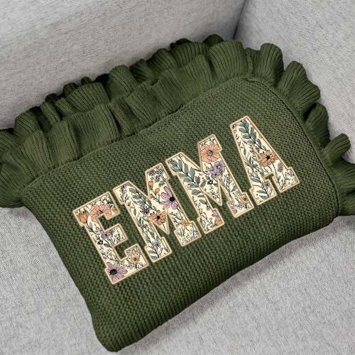 Embroidered Applique Name Baby Blanket