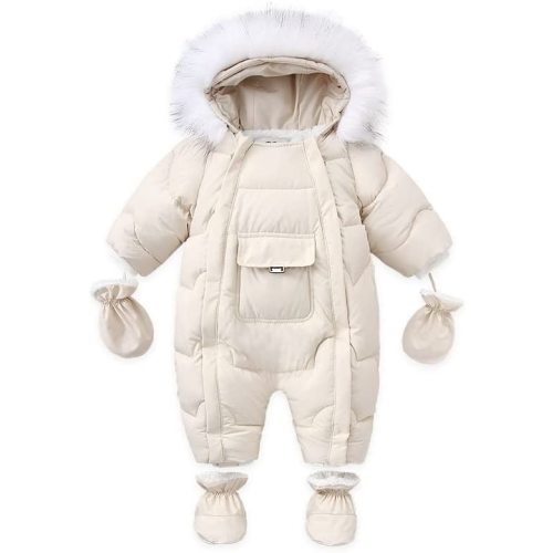 Xifamniy Baby Snowsuit Boy Girl Winter Clothes Coat Outwear Hooded Romper Jumpsuit